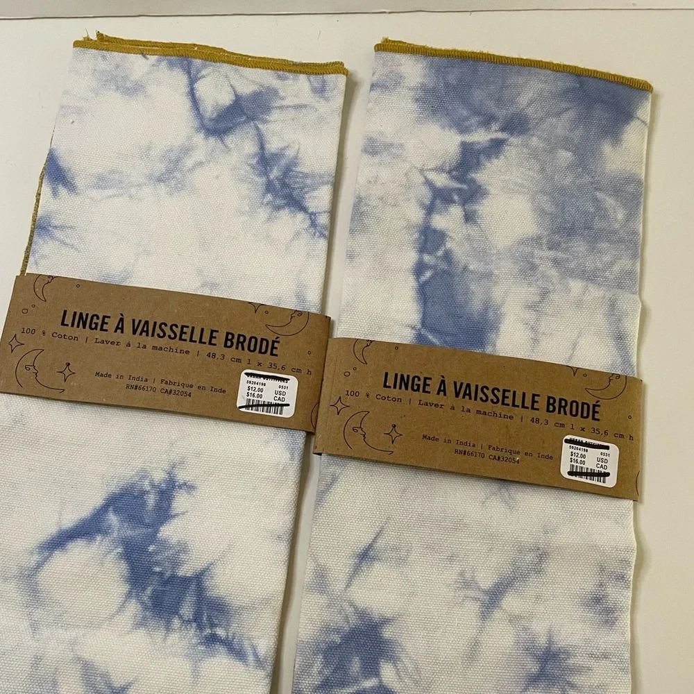 Set of 2 NWT Urban Outfitters Celestial Tie-Dye Tea Towels